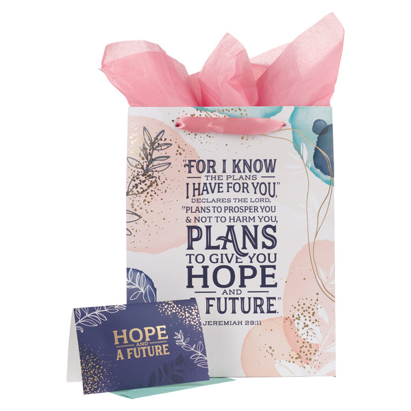 Hope And A Future Large Portrait Gift Bag With Card