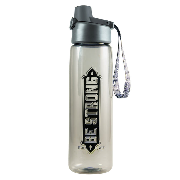 Be Strong Black Plastic Water Bottle