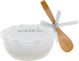 Love - 4.5" Ceramic Bowl with Bamboo Spoon