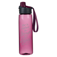 Strength and Dignity Plastic Water Bottle