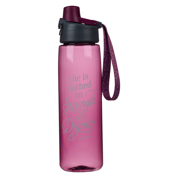 Strength and Dignity Plastic Water Bottle