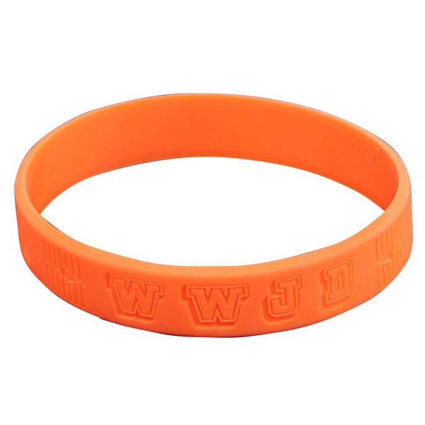 WWJD Orange Silicone Wristbands