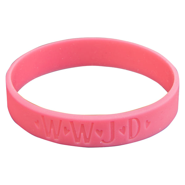 WWJD Pink Silicone Wristbands