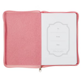 Trust With All Your Heart Pink Faux Leather Classic Journal with Zipper Closure - Proverbs 3:5-6