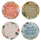 Faithful Florals Ceramic Coaster Set
