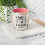 Plans To Give You Hope And A Future Pink Interior Ceramic Mug