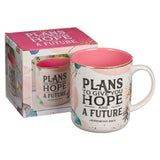 Plans To Give You Hope And A Future Pink Interior Ceramic Mug