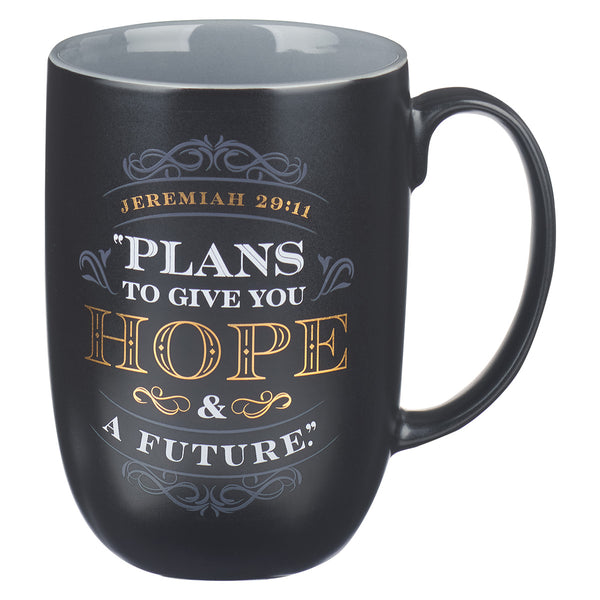 Plans To Give You Hope And A Future Black And Grey Ceramic Mug