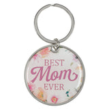 Best Mom Ever Floral Epoxy Metal Key Ring