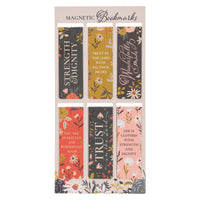 Warm Florals Six-Piece Magnetic Bookmark Set