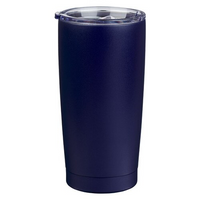 Strong and Courageous Navy Blue Stainless Steel Travel Tumbler - Joshua 1:9