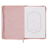 Everything Beautiful Blush Floral Faux Leather Journal with Zipper Closure - Ecclesiastes 3:11