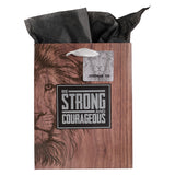 Strong And Courageous Medium Gift Bag With Gift Tag