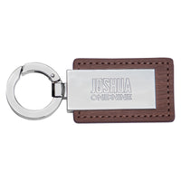 Strong and Courageous Faux Leather Keyring