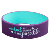 With God All Things Are Possible Purple Silicone Wristband