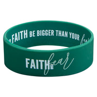Faith Over Fear Green Silicone Wristband