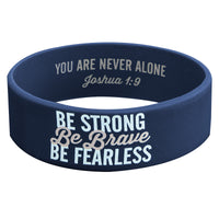 Be Strong, Be Brave, Be Fearless Navy Silicone Wristband Silicone Wristband