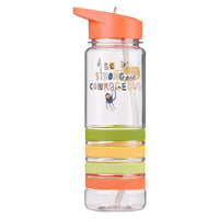 Be Strong And Courageous Plastic Water Bottle With Silicon Wrist Straps