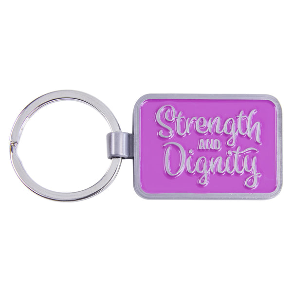 Strength and Dignity Metal Keyring