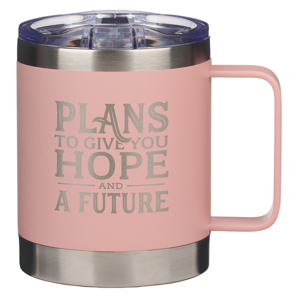 Plans To Give You Hope And A Future Pink Stainless Steel Travel Mug