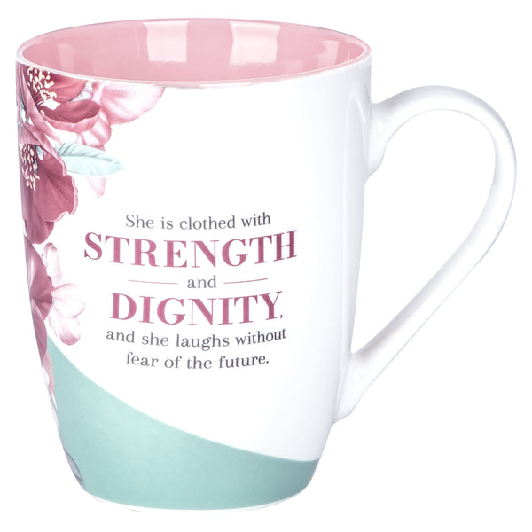 She Is Clothed With Strength And Dignity Ceramic Mug