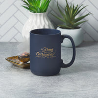 Be Strong And Courageous Do Not Be Afraid Navy Blue Ceramic Mug