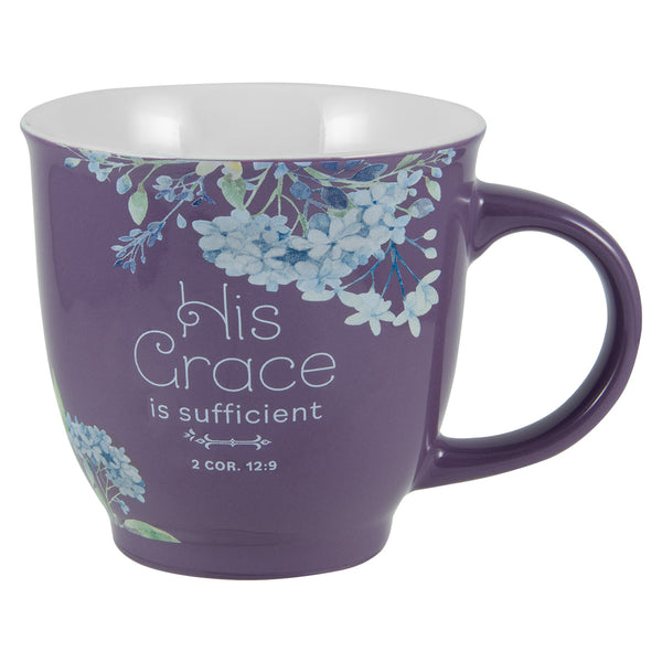 His Grace Is Sufficient  Purple Ceramic Mug