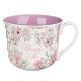 Blessed is She Ceramic Mug with Purple Interior