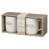 Mr. & Mrs. White Ceramic Coffee Mug Set - Ecclesiastes 4:9