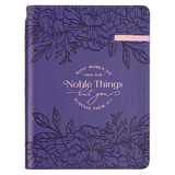 Noble Things Purple Faux Leather Classic Journal with Pen Holder - Proverbs 31:29