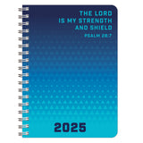 2025 Diary - Daily Planner - The Lord Is My Strength and Shield - Wirebound