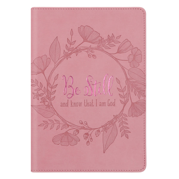 Be Still and Know That I Am God Pink Faux Leather Journal