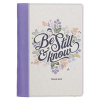 Be Still And Know (Faux Leather Journal With Zipped Closure)