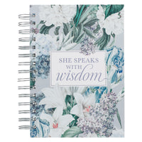 She Speaks With Wisdom Blue Large Hardcover Wirebound Journal