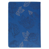 He Restores My Soul Navy Blue Faux Leather Journal With Zipped Closure