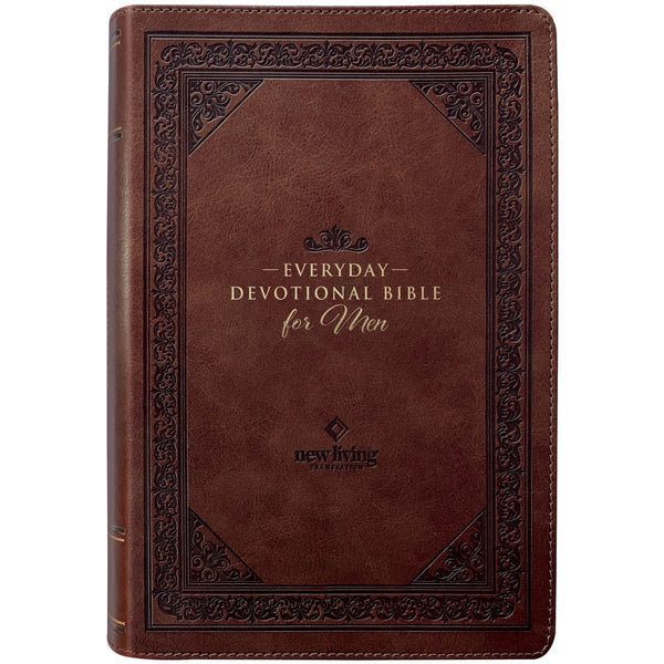 NLT Brown Flexcover Faux Leather Everyday Devotional Bible for Men