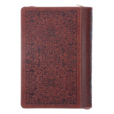 For God So Loved the World Brown Faux Leather Journal with Zipped Closure