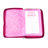 ESV Pink Faux Leather Compact Bible With Zip