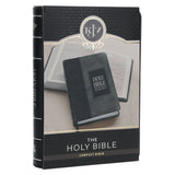 KJV Black and Grey Faux Leather Compact Bible