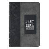 KJV Black and Grey Faux Leather Compact Bible
