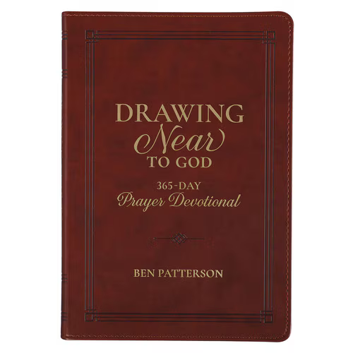 Drawing Near to God Saddle Tan Faux Leather Prayer Devotional