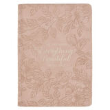 Everything Beautiful Blush Floral Faux Leather Journal with Zipper Closure - Ecclesiastes 3:11
