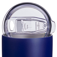 Strong and Courageous Navy Blue Stainless Steel Travel Tumbler - Joshua 1:9