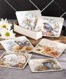 Faith & Inspiration Assorted Leatherette Coaster Set – 6 Designs