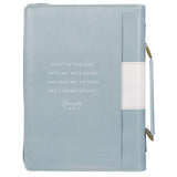 Trust in the Lord Pearlescent Pewter Floral Fashion Bible Cover