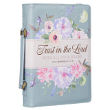 Trust in the Lord Pearlescent Pewter Floral Fashion Bible Cover