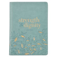 Strength and Dignity Misty Teal Faux Leather Journal