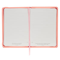 Strength and Dignity Peach Pink Faux Leather Classic Journal with Zipper Closure