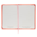 Strength and Dignity Peach Pink Faux Leather Classic Journal with Zipper Closure