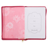 The Lord Delights in You Berry Pink Faux Leather Classic Journal with Zipper Closure